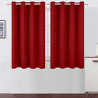 Blackout Curtains 66 x 54 Inch Long Red Curtains Set of 2 Panels Room Darkening by Lemomo