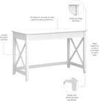 Bush Home Key West 48W Writing Desk in Pure White Oak - Image 5