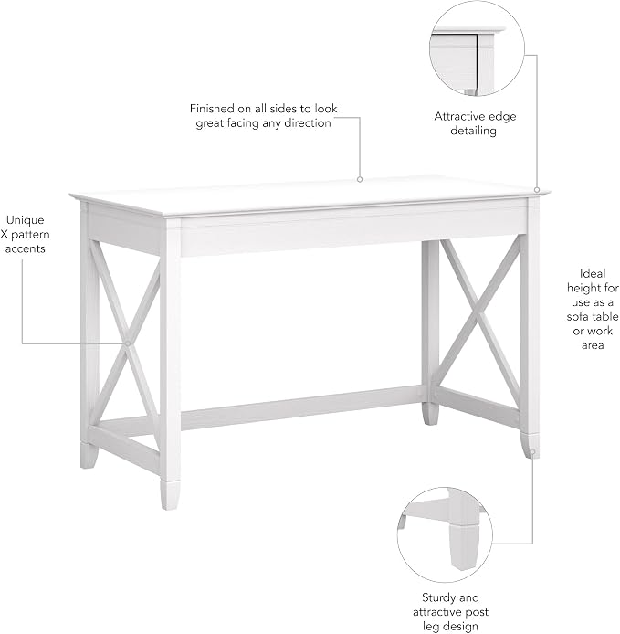 Bush Home Key West 48W Writing Desk in Pure White Oak - Image 5