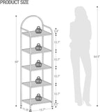 Hzuaneri Bookcase Bookshelf, Tempered Glass Bookshelves, Slim Shelving Unit - Image 2