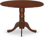 East West Furniture DLBO5-MAH-W 5 Piece Dining Room Table Set Includes a Round - Image 5