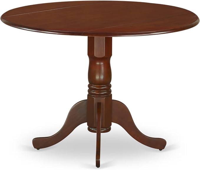 East West Furniture DLBO5-MAH-W 5 Piece Dining Room Table Set Includes a Round - Image 5