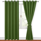 Blackout Curtains for Bedroom, 60 x 84 Inch, Olive Green, 2 Panels | Thermal - Image 8