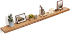 Floating Shelves for Wall Decor, Rustic Solid Elm Wood Live Edge Floating by FLYJOE