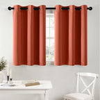 MIULEE Fall Blackout Curtains for Bedroom 2 Panel 40"x36" Long Burnt Orange | by MIULEE