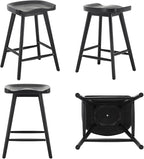 LukeAlon 24.25" Classic Counter Height Wood Barstools Set of 6 Wooden Ergonomic - Image 4