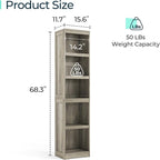 LINSY HOME 5-Shelf Bookcase, Narrow Bookshelves Floor Standing Storage Shelves - Image 3