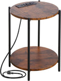 Gawicpy 2 Tier Round Side Table, Folding End Tables Coffee Table Simplistic by Gawicpy
