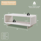 IFGET 48" Modern Coffee Table, 2-Tier Minimalist Center Table - Image 2