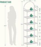 Hzuaneri Bookcase Bookshelf, Tempered Glass Bookshelves, Slim Shelving Unit - Image 2