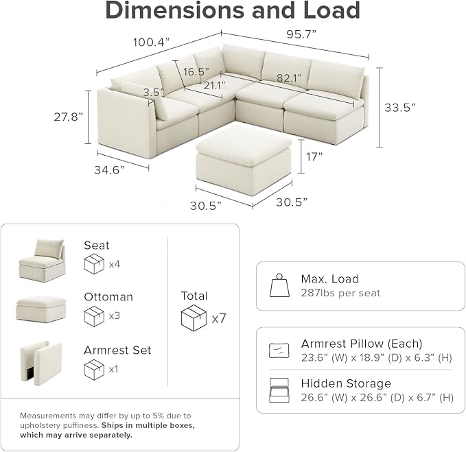 mopio Oversized Modular Sectional Sofa - Image 2