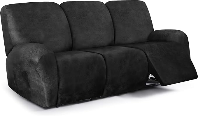 ANARACHON Leather Look Recliner Couch Cover, 8-Pieces Stretch Recliner Sofa by ANARACHON