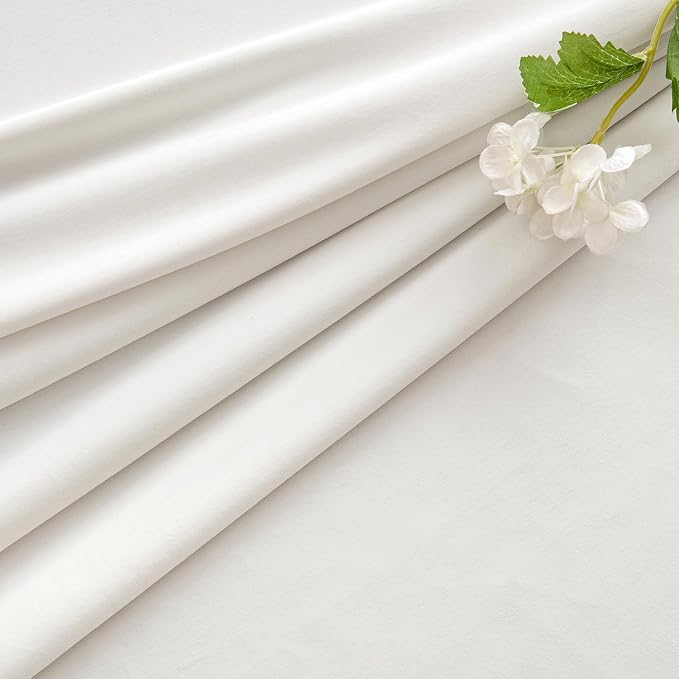 MIULEE Velvet Curtains 50W x 72L 2 Panels Ivory Blackout Curtains | Luxury - Image 7