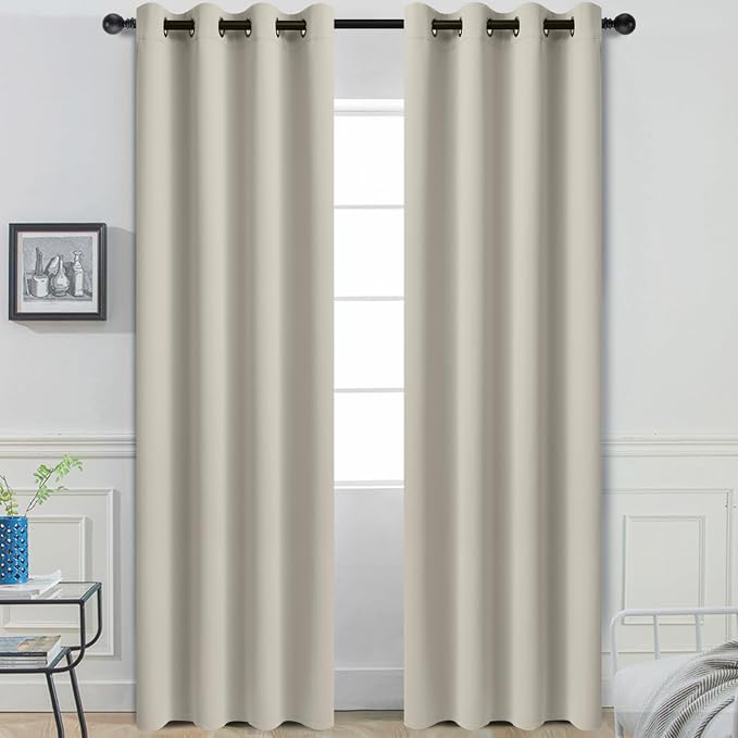 Yakamok Room Darkening Curtains 52x84 inch Length Stone-Living Room | 2 panels by Yakamok