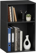 YAHARBO 2 Cube Bookshelf, Horizontal Book Shelf, Small Cubby Bookcase by YAHARBO
