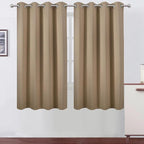 Natural Blackout Curtains 52 x 63 Inch Length/Set of 2 Curtain Panels/Thermal by Lemomo