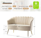 HULALA HOME Modern Velvet Loveseat Sofa - Image 2
