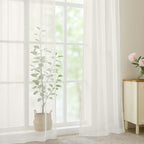 Ivory Sheer Curtains 78 Inches Long 2 Panels Set, Ivory Sheer Curtain - Image 6