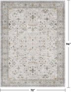 Boho Light Gray & Sage 6x8 Living Room Rug - Image 2