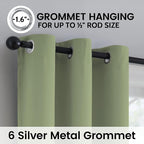 SimpleHome Sage 100% Blackout Curtains Room Darkening Living Room 45 Inch | - Image 6
