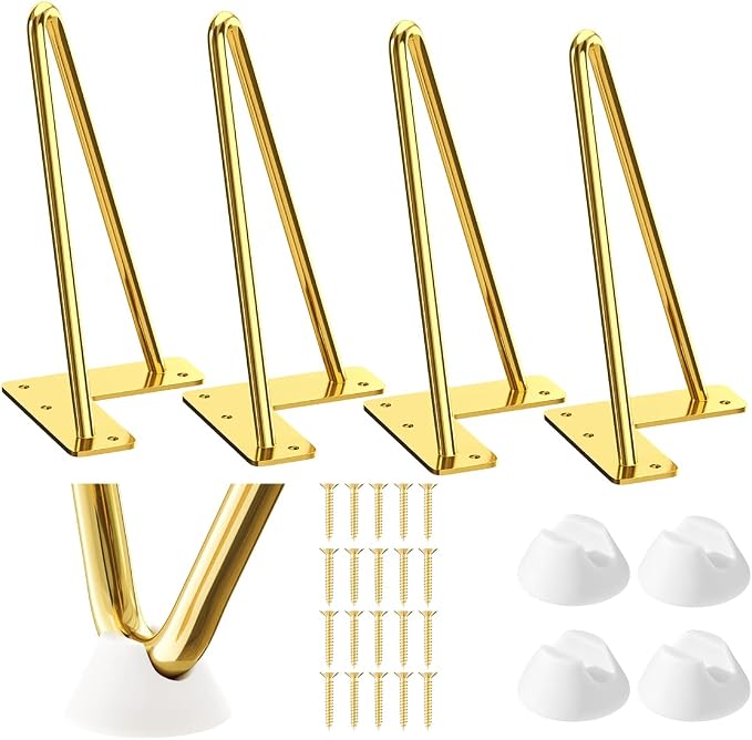 SMARTSTANDARD 8 Inch Hairpin Furniture Legs, 3/8'' Rods Metal Home DIY Projects by SMARTSTANDARD