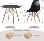 5-Piece Round Dining Table Set, Small 31.5" Kitchen Table Chairs Set of 4 Space - Image 2