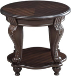 Round End Table for Living Room, Solid Wood Sofa Side Table - Image 6