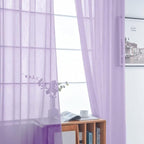 SpaceDresser Sheer Voile Window Treatment Rod Pocket Curtain Panels - Image 3