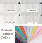Ivory Sheer Curtains for Bedroom Living Room 96 Inches Long 2 Panels, Modern - Image 6
