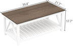 ChooChoo Farmhouse Coffee Table, Rustic Vintage Living Room Table - Image 2