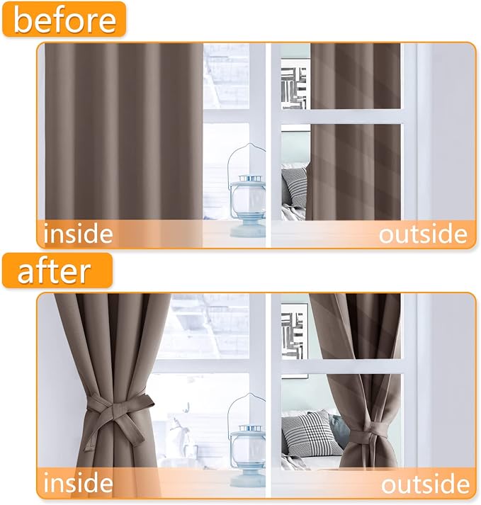 Blackout Curtains for Bedroom, 60 x 84 Inches Long, 2 Panels | Thermal - Image 4