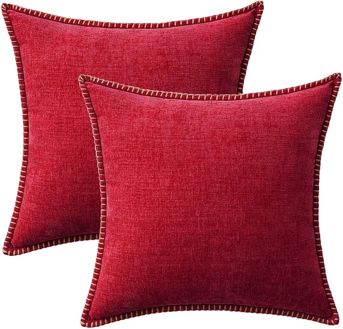 MIULEE Decorative Couch Throw Pillow Covers 20x20 Inch Red 2 Pack | Summer - Image 9