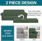 Turquoize Stretch Sofa Slipcover 2 Pieces Sofa Cover Couch Cover - Image 4