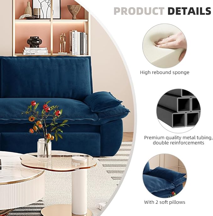 73.2" Sofa Bed Queen, 3-in-1 Pull Out Sofa Bed - Image 3