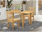 East West Furniture NDNO3-OAK-W 3 Piece Kitchen Table Set - Image 2