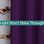 Yakamok Purple 100% Blackout Patio Door Curtain Panels W100 x L84, 1 Panel | - Image 3