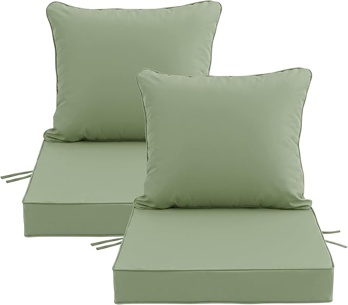 22x22 Inch Patio Chair Cushions Set of 2, Outdoor Furniture Cushions by Unknown