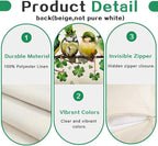 RABUSOFA St.Patricks Day Pillow Covers 18x18 Inch, Birds Shamrock Decorations - Image 6