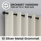SimpleHome Cream 100% Blackout Curtains Room Darkening Living Room 84 Inch | - Image 6