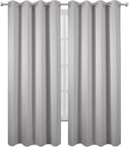Blackout Curtains 52 x 120 Inch Long Light Grey Curtains Set of 2 Panels Room - Image 2