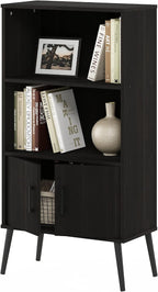 Furinno Claude Mid Century Style Accent Wooden Leg Bookcase Cabinet by Furinno-FitsYourSpaceFitsYourBudget