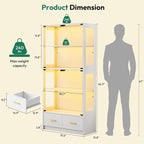 Lamtor 67-inch Glass Display Cabinet – Curio Cabinet - Image 2