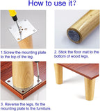 KITEVICH 4PACK Solid Wood Furniture Legs 6 Inch Sofa Legs, Replacement Legs Mid - Image 5