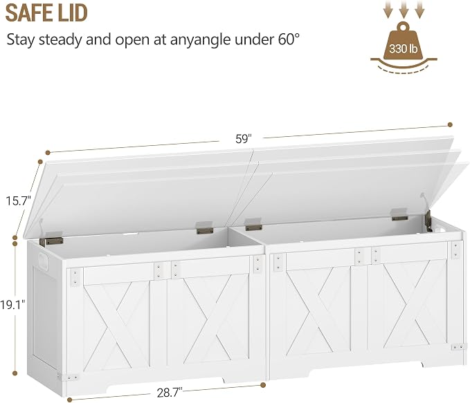 Hzuaneri 59" Storage Chest, Large Storage Trunk - Image 3