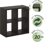 Furinno CUBICLE Book Shelf, 4-Cube Bookshelf, Extra Thick Frame Reversible - Image 6