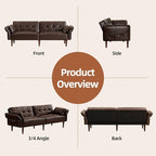 HALLYBEE 85” Futon Sofa Bed, Sleeper Sofa, Small Couch - Image 9