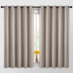 Yakamok Room Darkening Curtains 62x63 inch Length Natural-Living Room | 2 panels by Yakamok
