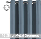 Yakamok Stone Blue Room Darkening Curtains 84 inch Sliding Door Drapes | 1 - Image 3
