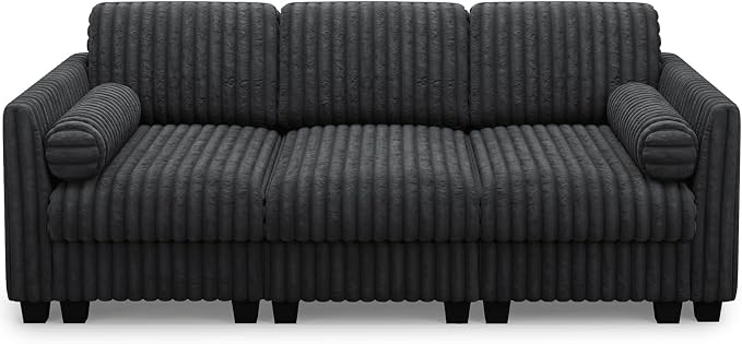 Belffin Plush Corduory Sectional Sleeper Sofa - Image 9
