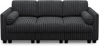 Belffin Plush Corduory Sectional Sleeper Sofa - Image 9